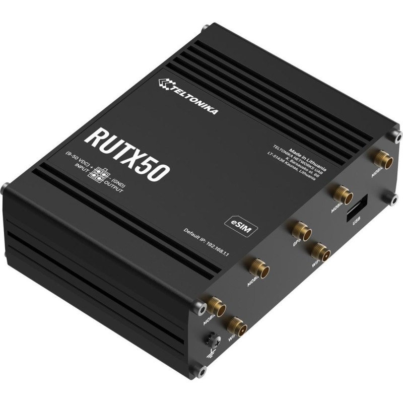 Teltonika RUTX50 Industrial 5G Router mit Dual-SIM eSIM Wi-Fi 5 Dual-Band Gigabit Ethernet (RUTX50320000)