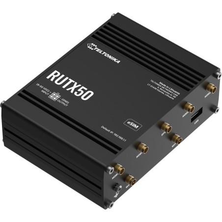 Teltonika RUTX50 Industrial 5G Router mit Dual-SIM eSIM Wi-Fi 5 Dual-Band Gigabit Ethernet (RUTX50320000)