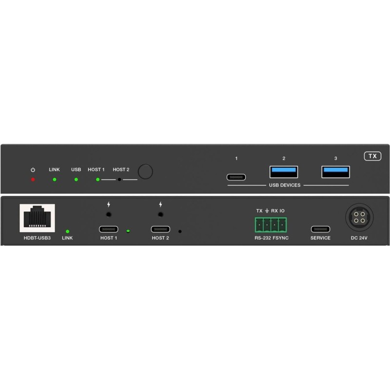 VivoLink USB3.2 Gen 1 Extender 100m with Dual USB-C in & Video - USB 3.0 (VLUSBCEXT2X2)