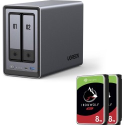 Ugreen NASync DXP2800 2-Bay NAS mit 16 TB (2x 8 TB Seagate IronWolf) Intel N100 8 GB DDR5