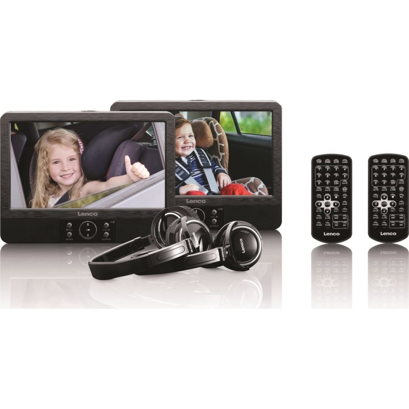 Lenco Tragbarer DVD-Player 22.5 cm 22,90cm (9") DVP-939 inkl. 12 V Kfz-Anschlusskabel, mit integriertem DVD Player, inkl. zwei