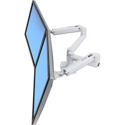 ERGOTRON LX Dual Monitor Arm in Weiß - Monitor Tischhalterung mit patentierter CF-Technologie für 2 Bildschirme nebeneinander b