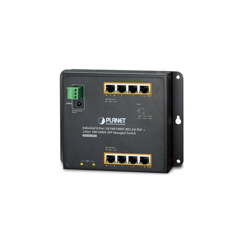 PLANET WGS-4215-8P2S - Switch - verwaltet - 8 x 10/100/1000 (PoE+) + 2 x SFP - an DIN-Schiene montierbar, wandmontierbar - PoE+