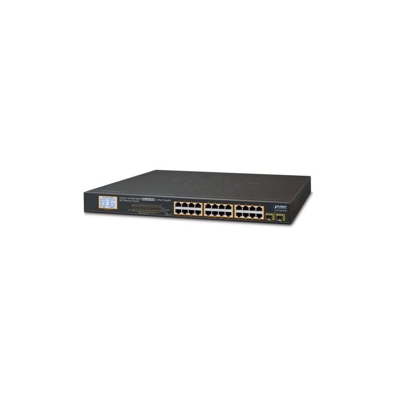 PLANET GSW-2620VHP - Switch - 24 x 10/100/1000 (PoE+) + 2 x Gigabit SFP - Desktop, an Rack montierbar - PoE+ (GSW-2620VHP)