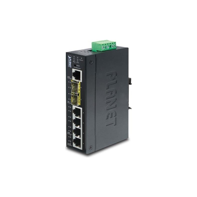 PLANET IGS-5225-4T2S - Switch - L2+ - verwaltet - 4 x 10/100/1000 + 2 x SFP - an DIN-Schiene montierbar - AC 24 V / DC 12 - 48