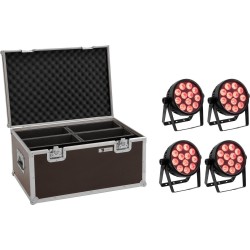 EUROLITE Set 4x LED 7C-12 Silent Slim Spot + Case (20000682)