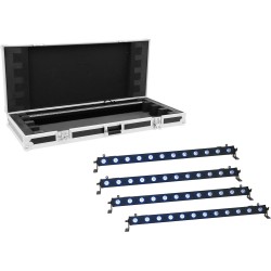 EUROLITE Set 4x LED BAR-12 QCL RGB+UV Leiste + Case (20000664)