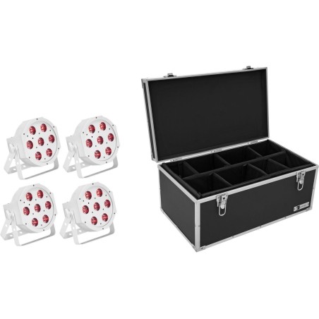 EUROLITE Set 4x LED SLS-7 HCL Floor weiß + Case (20000658)