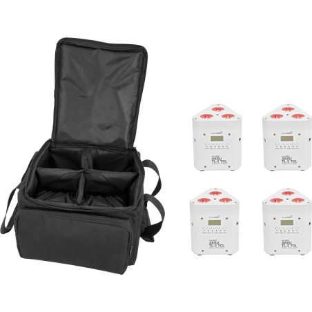 EUROLITE Set 4x AKKU TL-3 TCL weiß + SB-4 Soft-Bag (20000649)