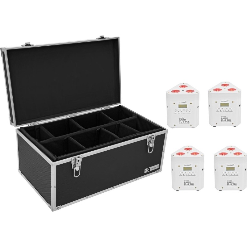 EUROLITE Set 4x AKKU TL-3 TCL weiß + Case TDV-1 (20000651)