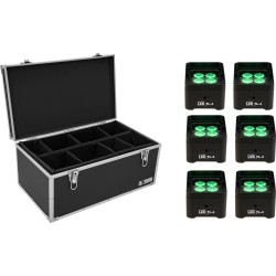 EUROLITE LED TL-4 Trusslight 6er Set - RGB+UV Scheinwerfer inkl. Roadinger Case & Fernbedienung (20000637)