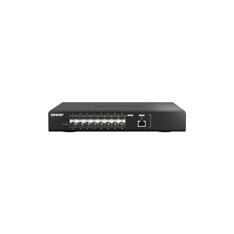 QNAP QSW-M5216-1T - Switch - managed - 16 x 25 Gigabit SFP28 + 1 x 10 Gigabit Ethernet - an Rack montierbar