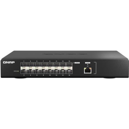 QNAP QSW-M5216-1T - Switch - managed - 16 x 25 Gigabit SFP28 + 1 x 10 Gigabit Ethernet - an Rack montierbar