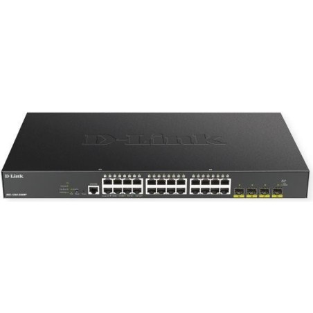 D-Link DGS 1250-28XMP - Switch - L3 Lite - Smart - 24 x 10/100/1000 (PoE) + 4 x 10 Gigabit SFP+ - an Rack montierbar - PoE (370