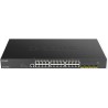 D-Link DGS 1250-28XMP - Switch - L3 Lite - Smart - 24 x 10/100/1000 (PoE) + 4 x 10 Gigabit SFP+ - an Rack montierbar - PoE (370