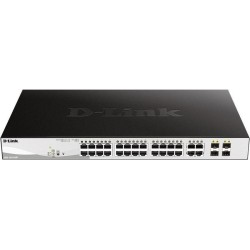 D-Link Web Smart DGS-1210-28P - Switch - L3 - managed - 24 x 10/100/1000 (PoE) + 4 x Gigabit SFP - Desktop, an Rack montierbar