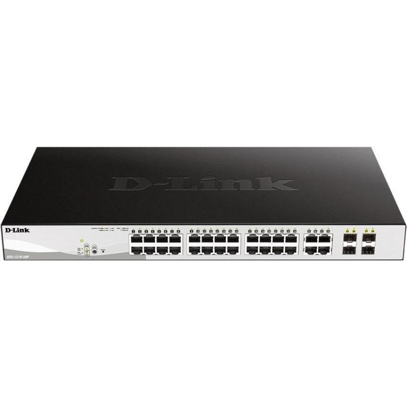 D-Link Web Smart DGS-1210-28P - Switch - L3 - managed - 24 x 10/100/1000 (PoE) + 4 x Gigabit SFP - Desktop, an Rack montierbar
