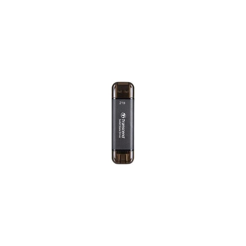 Transcend ESD310C - SSD - 2TB - extern (tragbar) - USB 3,2 Gen 2x1 (USB-C Steckverbinder) - Schwarz (TS2TESD310C)