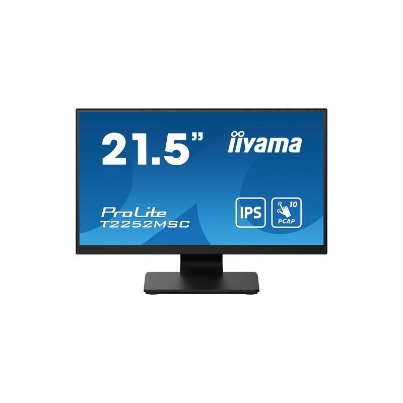 iiyama ProLite T2252MSC-B2, 54,6cm (21.5"), Full HD, USB, Kit (USB), schwarz Touchmonitor (16:9), 54,6 cm (21.5"), kapazitiv, M