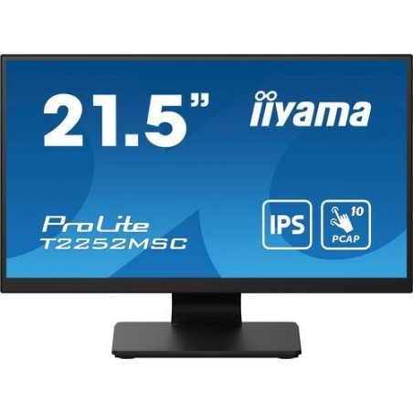 iiyama ProLite T2252MSC-B2, 54,6cm (21.5"), Full HD, USB, Kit (USB), schwarz Touchmonitor (16:9), 54,6 cm (21.5"), kapazitiv, M