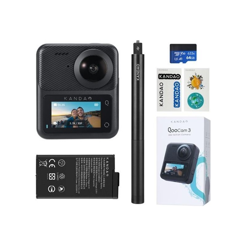 Kandao QooCam 3 360 Action Camera - Travel Combo (Q23G-02)