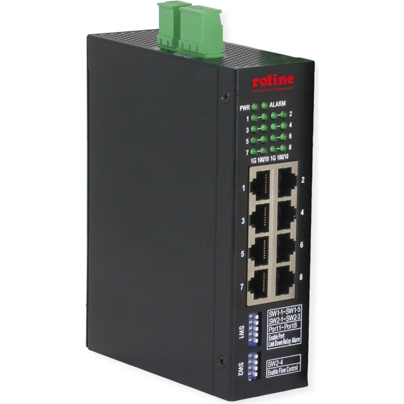 ROLINE Ind. Mng Gbit Ethernet Switch 8x - Switch - 1 Gbps - 8-Port - Ethernet - Managed (21.13.1134)