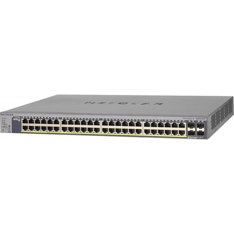 NETGEAR Smart GS752TP - Switch - L3 Lite - Smart - 8 x 10/100/1000 (PoE+) + 40 x 10/100/1000 (PoE) + 4 x SFP - Desktop, an Rack