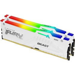 Kingston FURY Beast RGB - DDR5 - Kit - 64GB: 2 x 32GB - DIMM 288-PIN - 6000 MHz / PC5-48000 - CL30 - on-die ECC - weiß (KF560C3