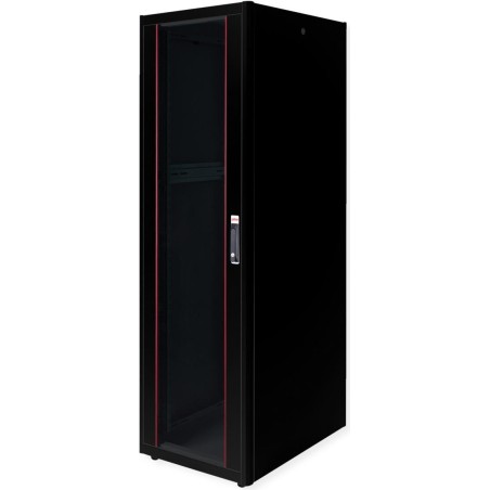 ROLINE 19 Zoll Netzwerkschrank Basic 42 600x800 BxT Glastür schwarz (26.21.0212)