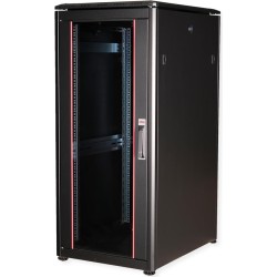 ROLINE 19 Zoll Netzwerkschrank Pro 26 HE 600x800 BxT Glastür schwarz (26.21.0222)