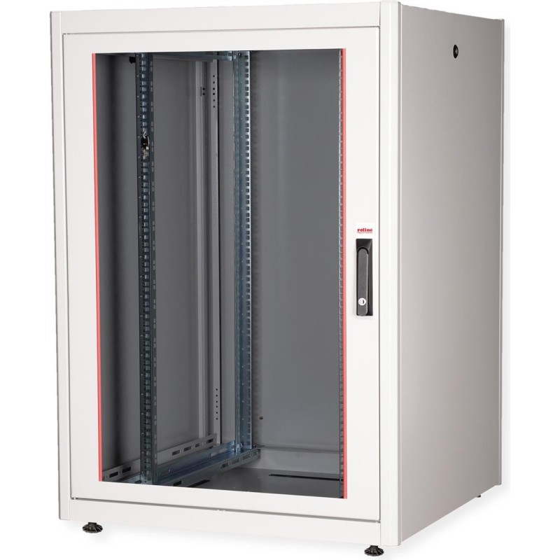 Roline Basic - Schrank Netzwerkschrank - Glas Tür, 800 x 800 (B x T) - RAL 7035, Hellgrau - 22U - 48.3 cm (19") (26.21.0033)