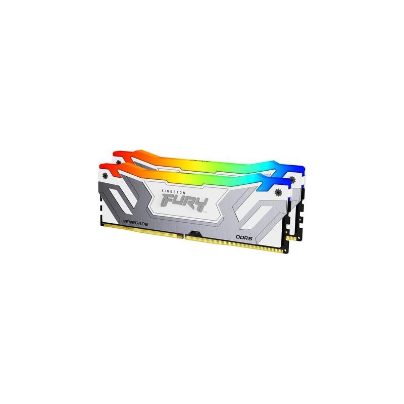 Kingston FURY Renegade RGB - DDR5 - Kit - 48GB: 2 x 24GB - DIMM 288-PIN - 2100 MHz / PC5-67200 - CL40 - on-die ECC - Weiß & Sil
