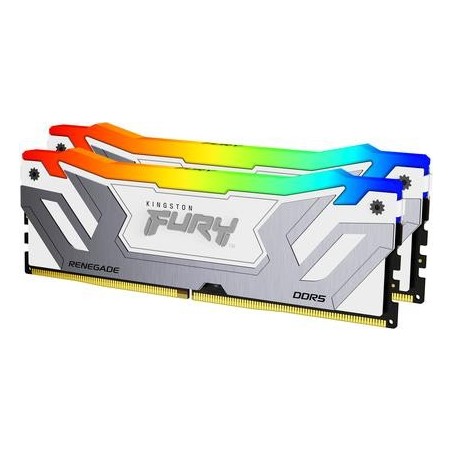 Kingston FURY Renegade RGB - DDR5 - Kit - 48GB: 2 x 24GB - DIMM 288-PIN - 2100 MHz / PC5-67200 - CL40 - on-die ECC - Weiß & Sil