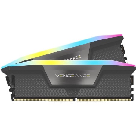 CORSAIR Vengeance RGB - DDR5 - Kit - 32GB: 2 x 16GB - DIMM 288-PIN - 1600 MHz / PC5-51200 - CL32 - Grau (CMH32GX5M2B6400Z32)
