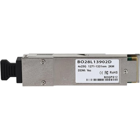 Kompatibler HPE X150 JH420A QSFP28 Transceiver, MPO/MTP Anschluss, 100GBASE-PSM4, Singlemode Fiber, 4xWDM, 2KM, 0°C/+70°C, DDM