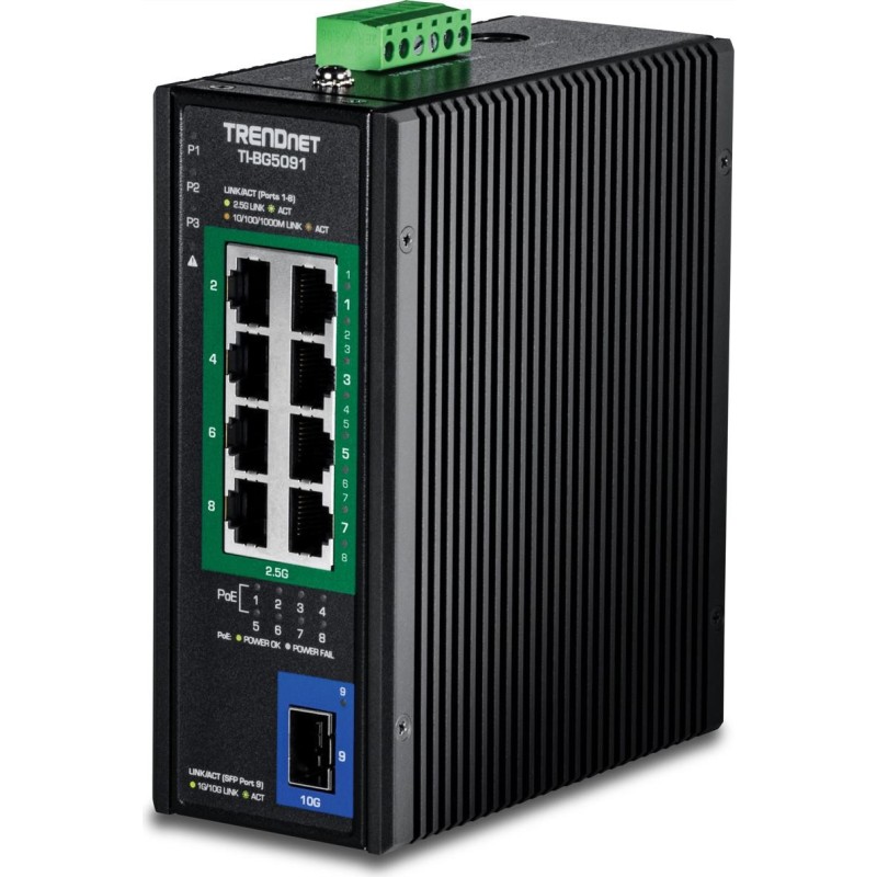 TRENDnet TI-BG5091 - Version v1.0R - Switch - industriell - 8 x 10/100/1000/2.5G (PoE++) (TI-BG5091)