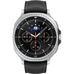 Samsung Galaxy Watch8 Classic - 46 mm - Black - Bluetooth/Wi Fi - Hybrid-Eco-Leder - Bandgröße: S/M/L (SM-L500NZKADBT)
