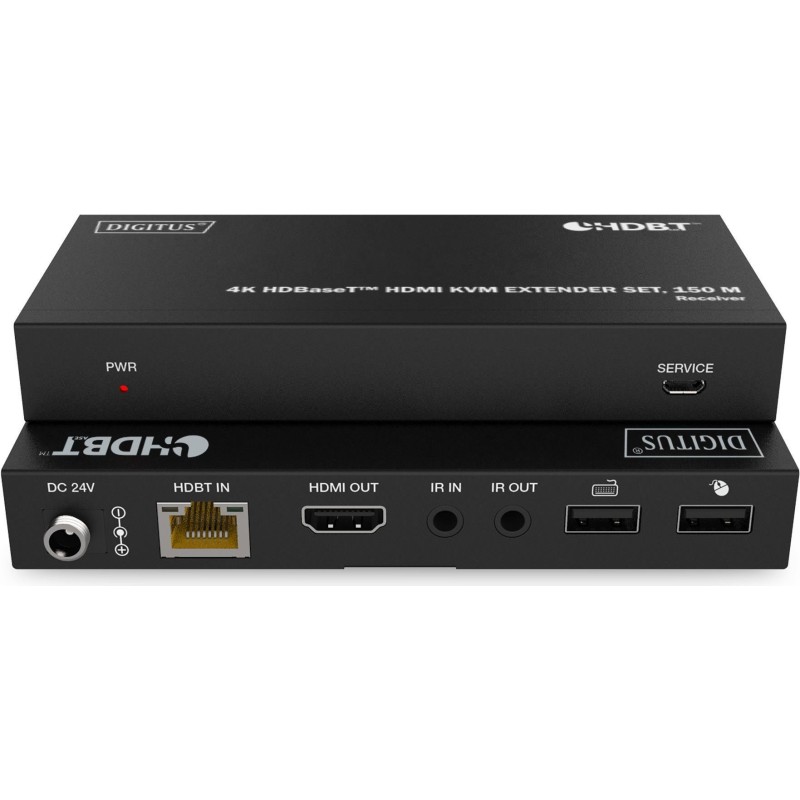 Digitus 4K HDBaseT™ HDMI KVM Extender Set - 150 m - Sender und Empfänger - 150 m - Kabelgebunden - Schwarz - HDCP (DS-55522)