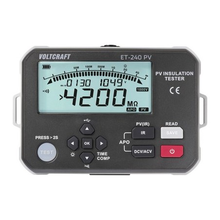 Voltcraft ET-240 PV Isolationsmessger t 125 V,250 V,500 V,1000 V 4000 M br br ET-240 PV PV Isolationstester 1000V 4G br br