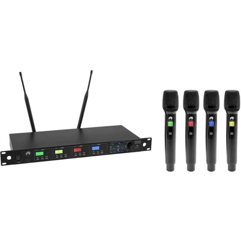 OMNITRONIC UHF-604 4-Kanal Funkmikrofon-System 823-832/863-865 MHz (13063604)