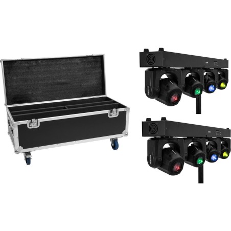 EUROLITE Set 2x LED TMH Bar S120 Moving-Head Spots + Flightcase mit Rollen