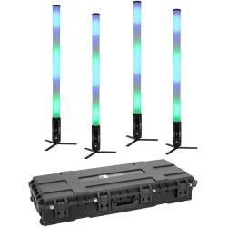 EUROLITE Set 4x AKKU IP Pixel Tube 360 PRO CRMX + Kunststoffcase IP65