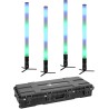 EUROLITE Set 4x AKKU IP Pixel Tube 360 PRO CRMX + Kunststoffcase IP65