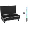EUROLITE Set 8x AKKU IP Pixel Tube 360 PRO CRMX + Flightcase Rollen Lade