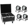 EUROLITE Set 4x LED IP PAR 14x8W QCL RGBW IP65 + Flightcase