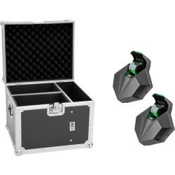 EUROLITE Set 2x LED CAT-80 Strahleneffekt + Flightcase 80W COB Kaltweiß DMX