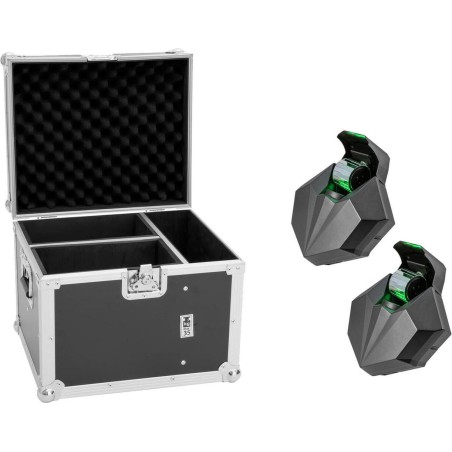 EUROLITE Set 2x LED CAT-80 Strahleneffekt + Flightcase 80W COB Kaltweiß DMX