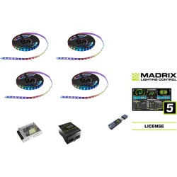 EUROLITE Set 4x LED Pixel Strip RGB 5m inkl. Madrix Start Software 20001059