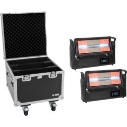 EUROLITE Set 2x LED IP Mega PIX Strobe 714 SWING IP65 Outdoor + Flightcase mit Rollen
