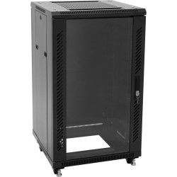 ROADINGER SSC-16 Stahlschrank mit Glastür 16HE 19" Rack 150 kg Last